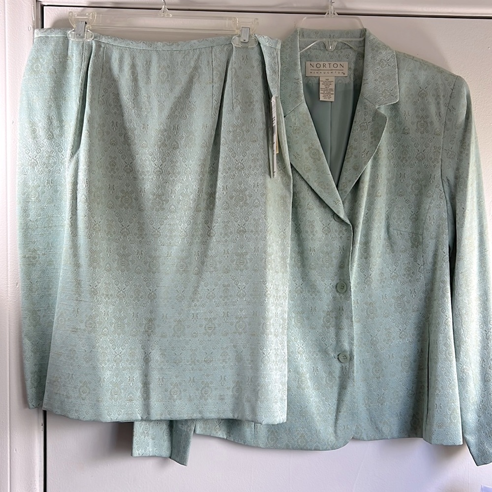 Norton Mcnaughton Vintagewomen's Blue Blazer And Pencil Skirt